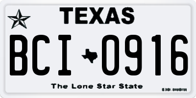 TX license plate BCI0916
