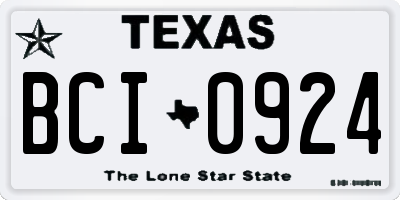 TX license plate BCI0924
