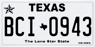 TX license plate BCI0943