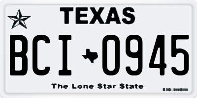 TX license plate BCI0945