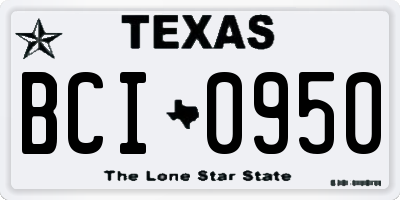 TX license plate BCI0950