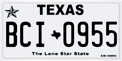 TX license plate BCI0955