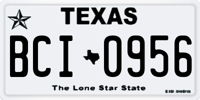 TX license plate BCI0956