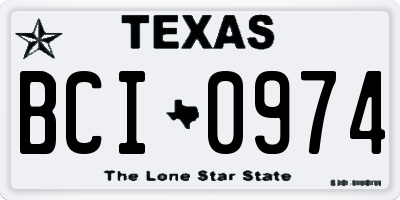 TX license plate BCI0974
