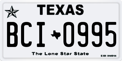 TX license plate BCI0995