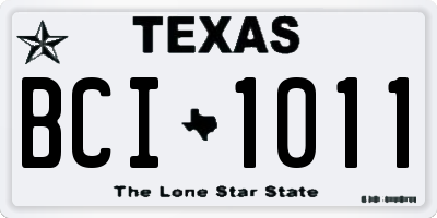 TX license plate BCI1011