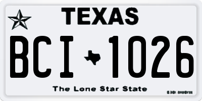TX license plate BCI1026