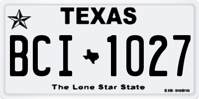 TX license plate BCI1027