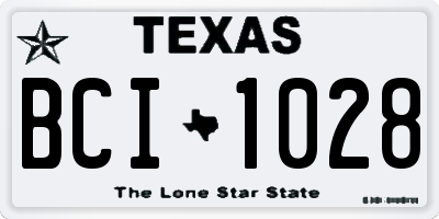 TX license plate BCI1028