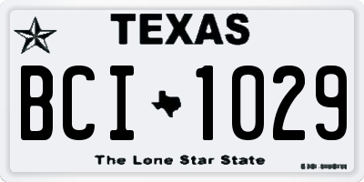 TX license plate BCI1029