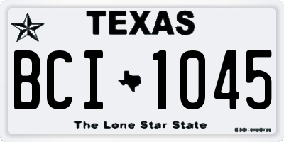 TX license plate BCI1045