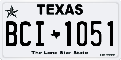 TX license plate BCI1051