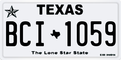 TX license plate BCI1059