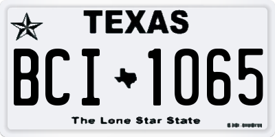 TX license plate BCI1065