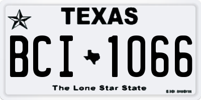 TX license plate BCI1066