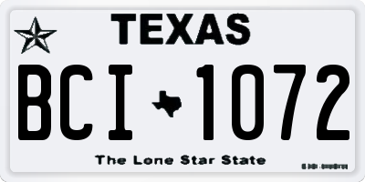 TX license plate BCI1072