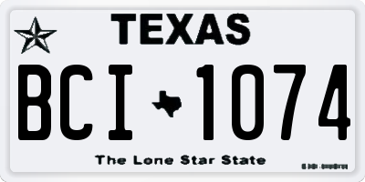 TX license plate BCI1074