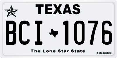 TX license plate BCI1076