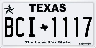 TX license plate BCI1117