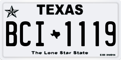 TX license plate BCI1119