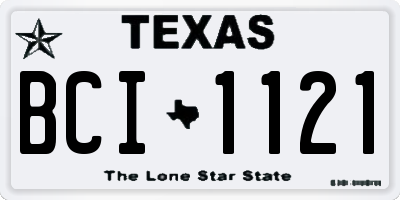 TX license plate BCI1121