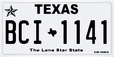 TX license plate BCI1141