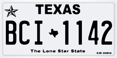 TX license plate BCI1142