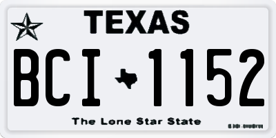 TX license plate BCI1152
