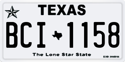 TX license plate BCI1158