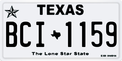 TX license plate BCI1159