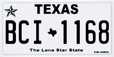 TX license plate BCI1168