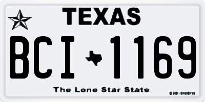 TX license plate BCI1169