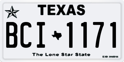 TX license plate BCI1171