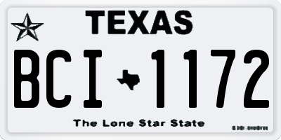 TX license plate BCI1172