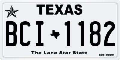 TX license plate BCI1182
