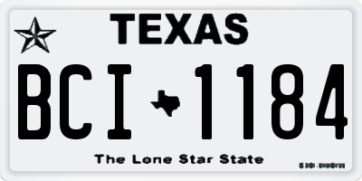 TX license plate BCI1184