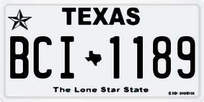 TX license plate BCI1189