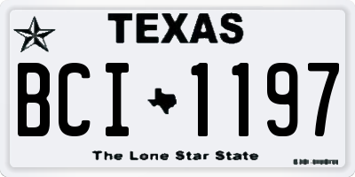 TX license plate BCI1197