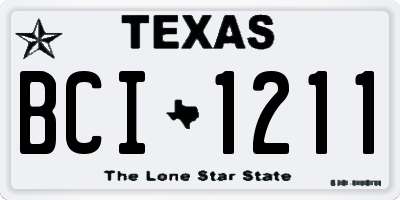 TX license plate BCI1211