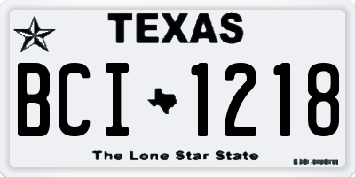 TX license plate BCI1218