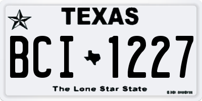 TX license plate BCI1227