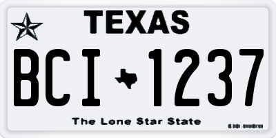 TX license plate BCI1237