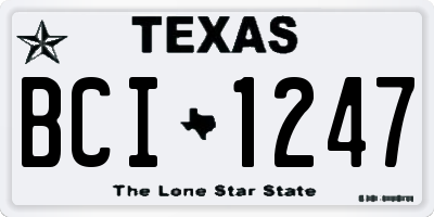TX license plate BCI1247