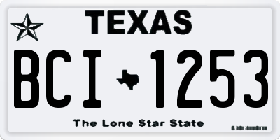 TX license plate BCI1253