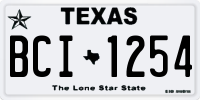 TX license plate BCI1254
