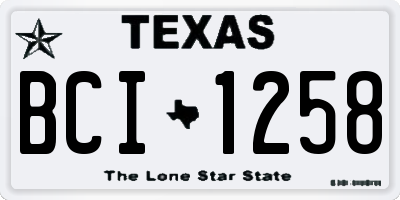 TX license plate BCI1258