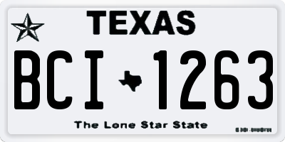 TX license plate BCI1263
