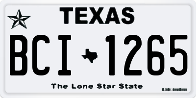 TX license plate BCI1265
