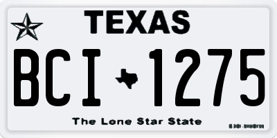 TX license plate BCI1275