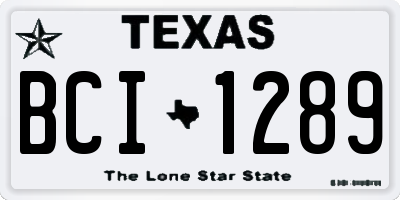 TX license plate BCI1289